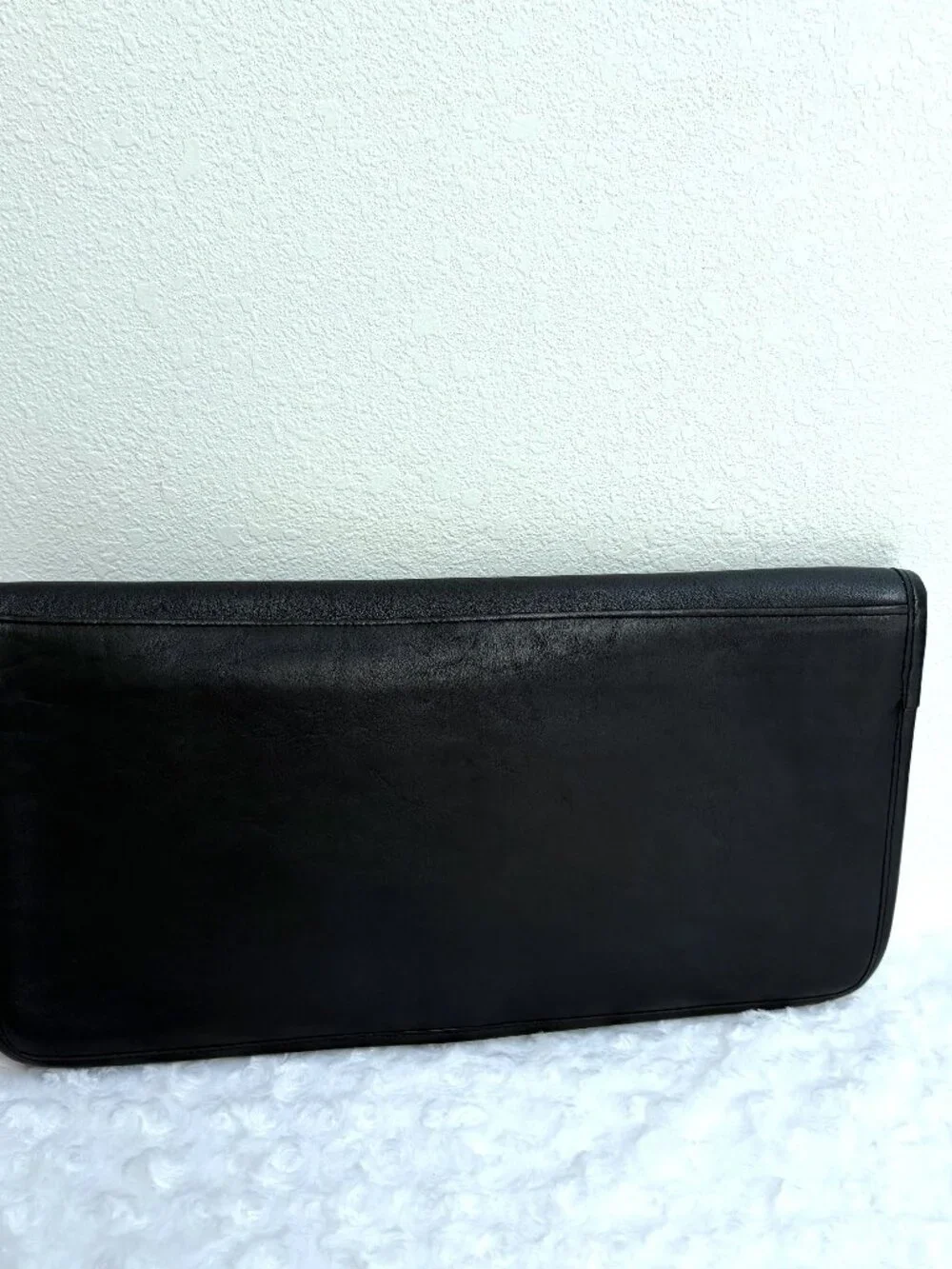 Rare Vintage Coach Buckled Clutch Long 9610 in Navy Leather - NYC made 1977, EVC